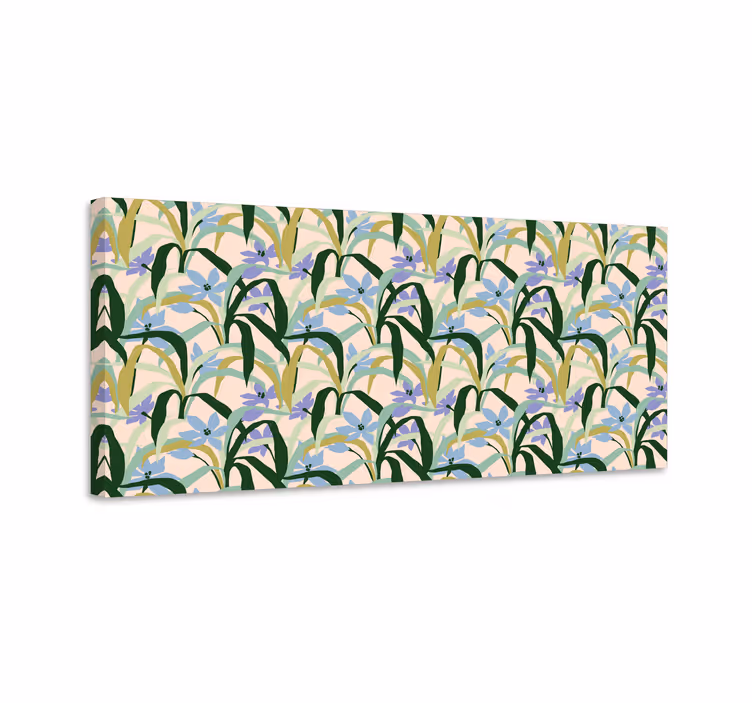 Canvas schilderij bloemen en planten groene bloemmotief - TenStickers