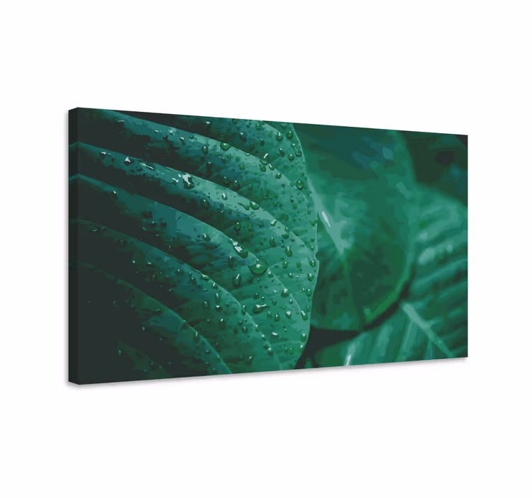 Canvas schilderij bloemen en planten groene bladeren - TenStickers