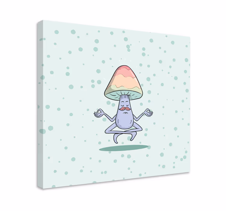 Canvas schilderij andere teksten mediterende paddenstoel - TenStickers