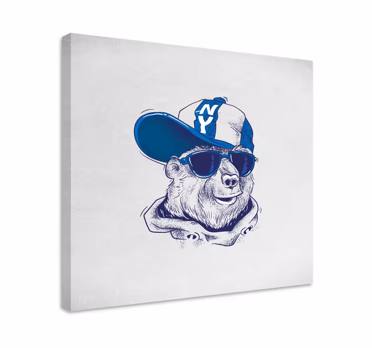 Canvas schilderij dieren in coole berenstijl - TenStickers