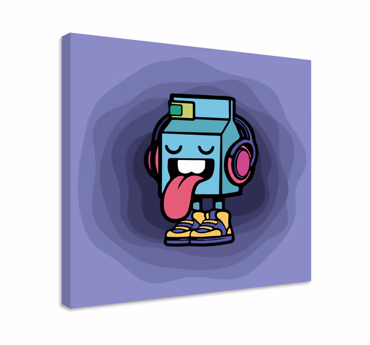 Coole melk cartoon Canvas schilderij mensen en karakters - TenStickers