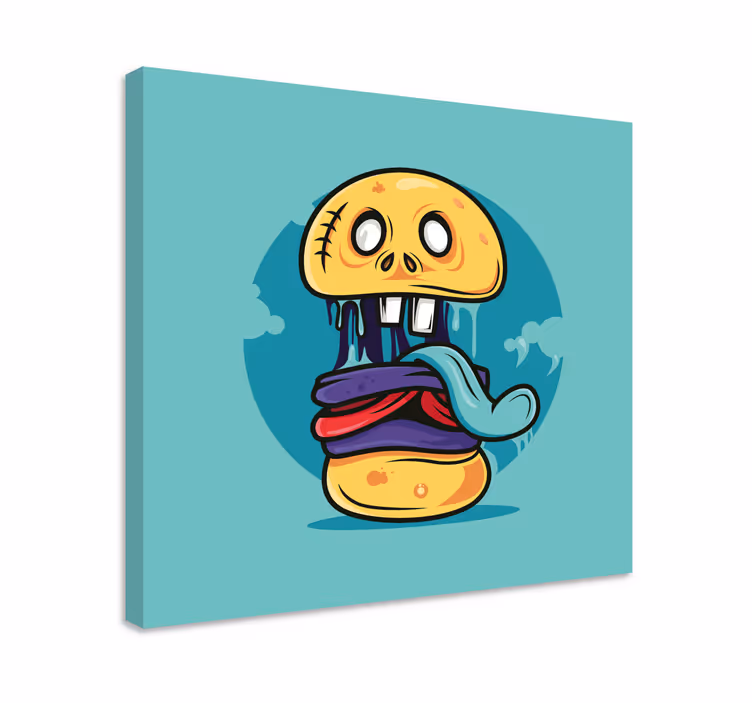 Speels schedelkarakter Personages canvas schilderij - TenStickers