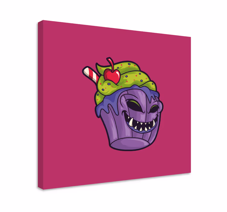 Dreigend cupcake-wezen Canvas schilderij andere teksten - TenStickers