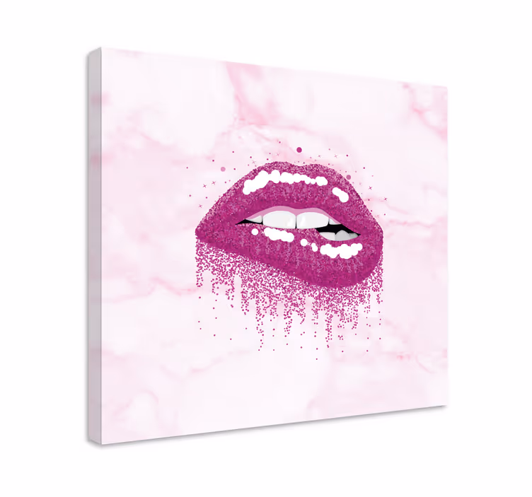 Canvas schilderij andere teksten kissafdruk spetter - TenStickers