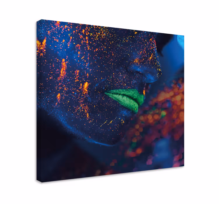 Canvas schilderij kunst glanzend gezicht kunst - TenStickers