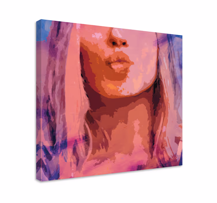 Canvas schilderij mensen en karakters stylish kiss portret - TenStickers