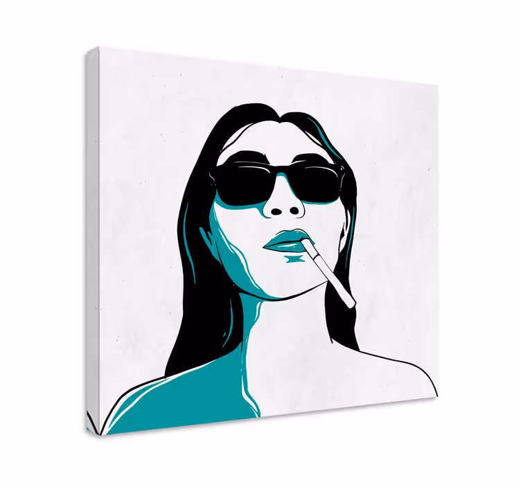 Canvas schilderij mensen en karakters chic vrouw rookt - TenStickers
