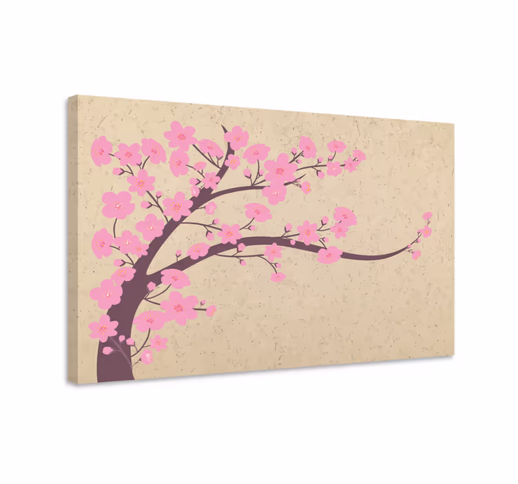 Kersenbloesem tak Canvas schilderij bloemen en planten - TenStickers
