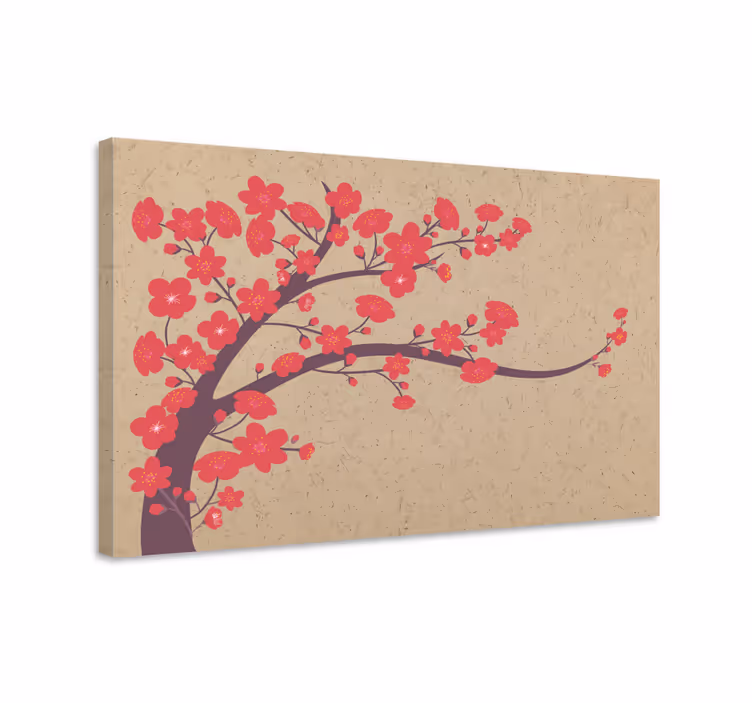 Canvas schilderij bloemen en planten sakura limb - TenStickers