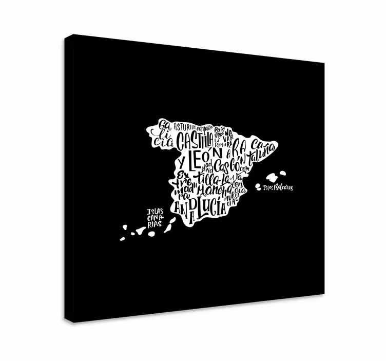 Wereldkaart canvas schilderij creatieve kaart typografie - TenStickers