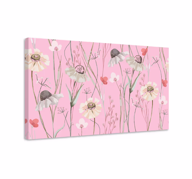 Canvas schilderij bloemen en planten delicaat bloemmotief - TenStickers
