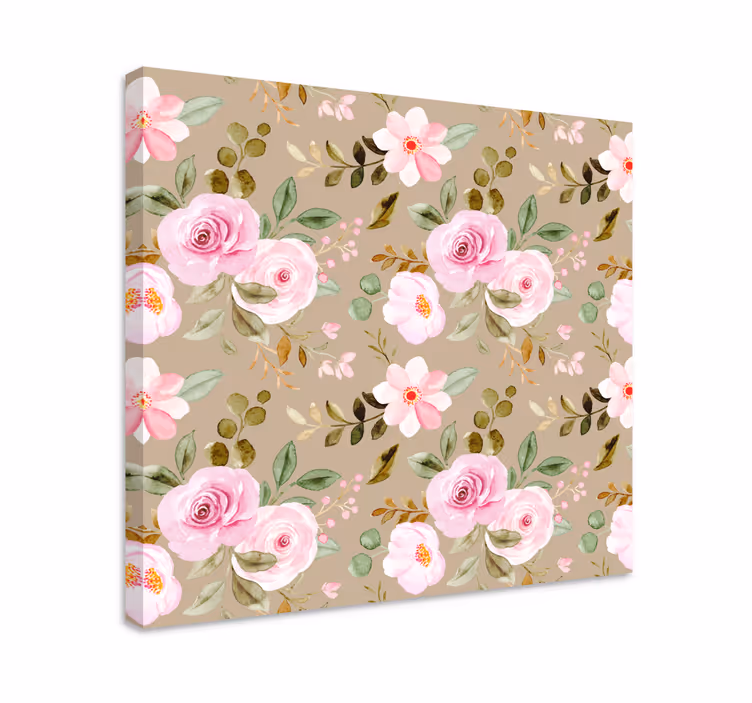Canvas schilderij bloemen en planten blush bloem compositie - TenStickers