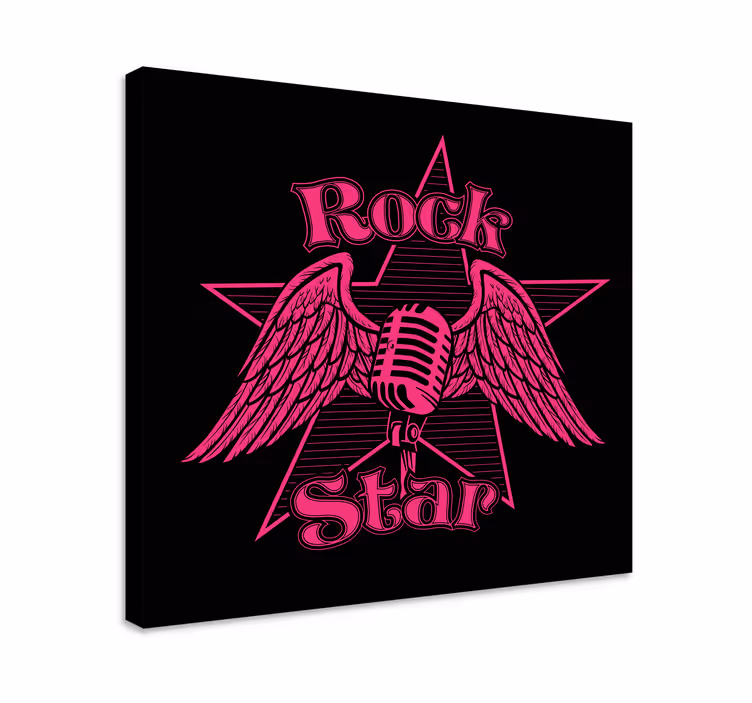 Canvas schilderij muziek rockster vleugels - TenStickers