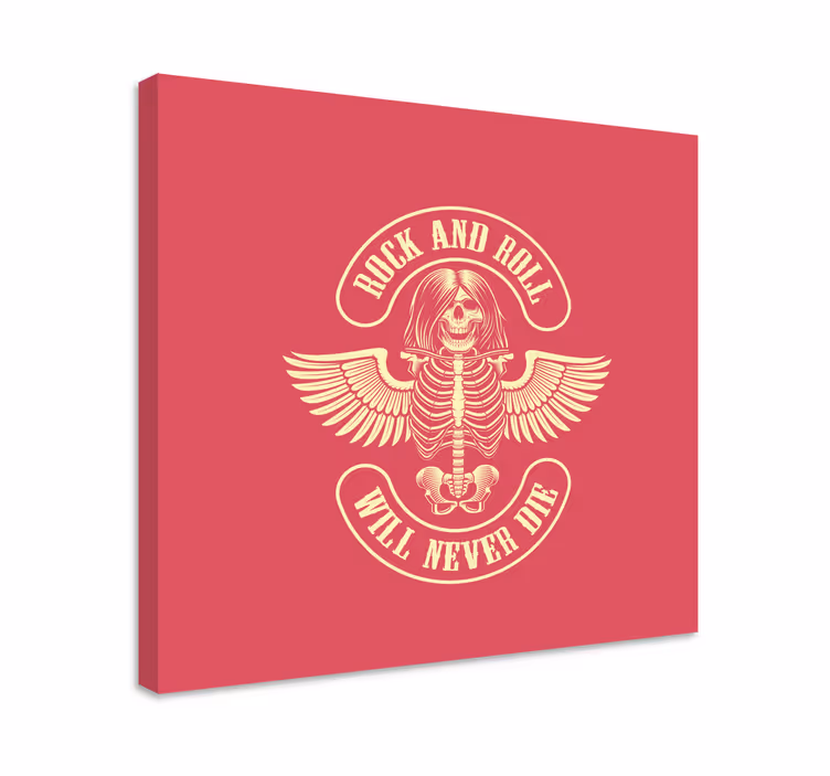 Vintage canvas schilderij skelet rock legende - TenStickers