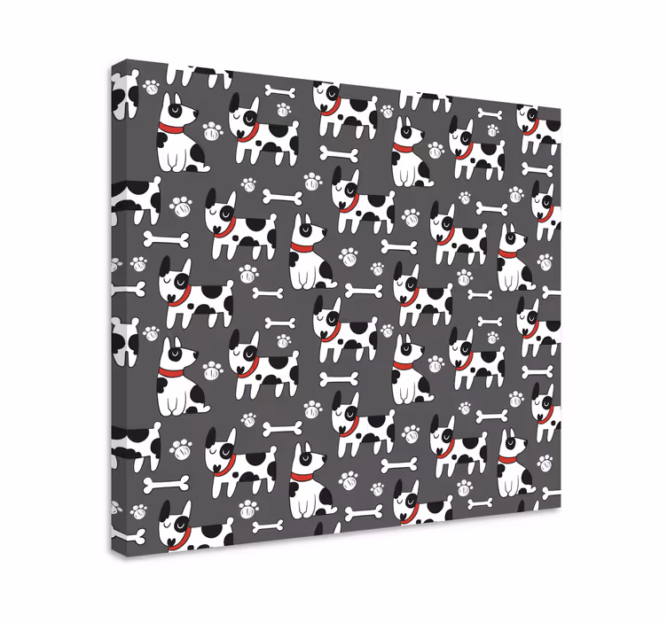 Canvas schilderij hond speelse hondenpatronen - TenStickers