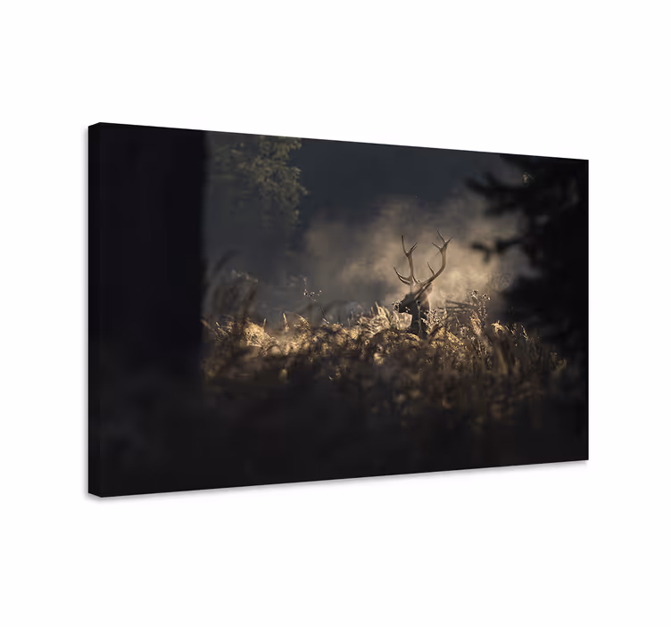Canvas schilderij herten regal stag omlijning - TenStickers