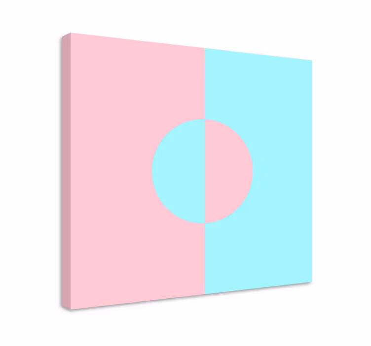 Geometrische canvas schilderij cirkel en split - TenStickers