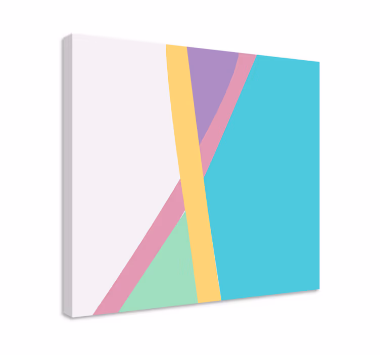 Canvas schilderij abstract geometrisch kleurrijk spel - TenStickers