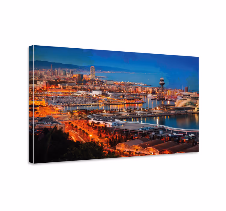 Canvas schilderij landen en steden barcelona uitzicht - TenStickers