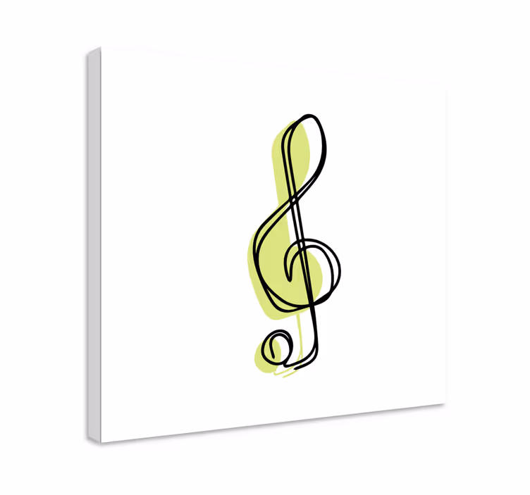 Canvas schilderij muziek muzikale sleutelomtrek - TenStickers