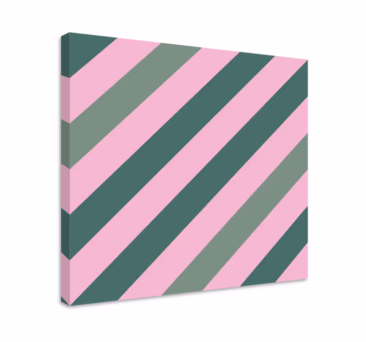 Geometrische canvas schilderij diagonaal streep patroon - TenStickers