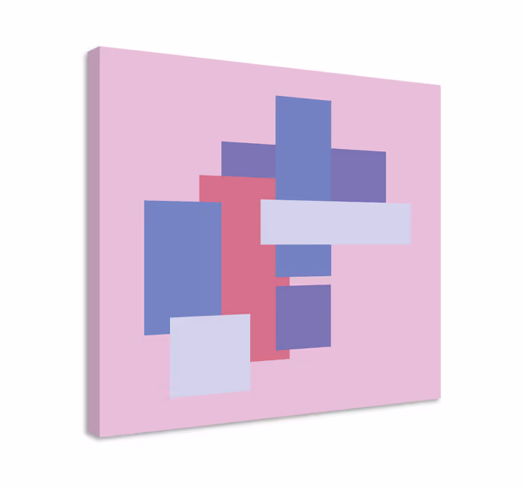Geometrische canvas schilderij abstracte blokcompositie - TenStickers