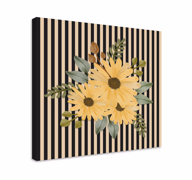 Canvas schilderij bloemen en planten zonnige bloemstukken - TenStickers
