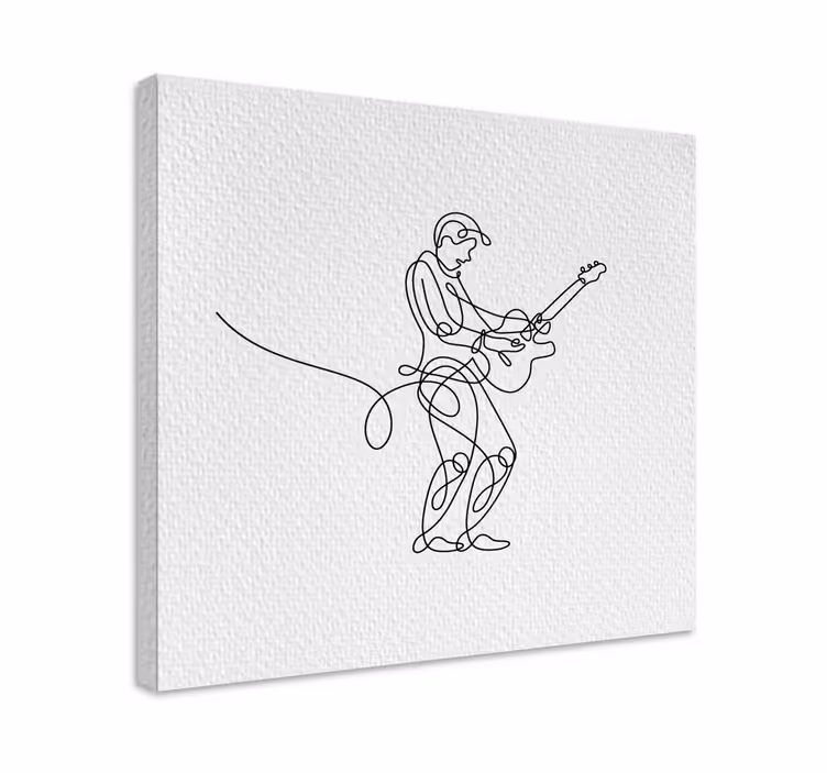 Canvas schilderij muziek muzikant met gitaar - TenStickers