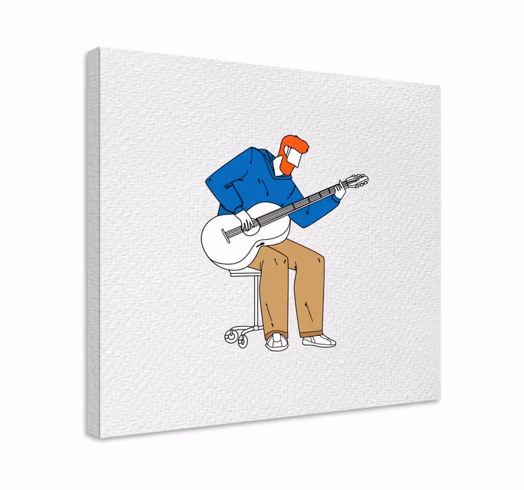 Canvas schilderij muziek gitarist die muziek speelt - TenStickers
