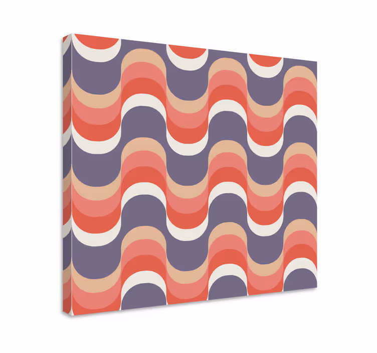 Golvend patroonontwerp Geometrische canvas schilderij - TenStickers
