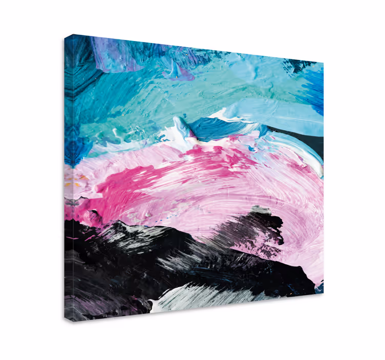 Canvas schilderij abstract dynamische kleuren draaien - TenStickers