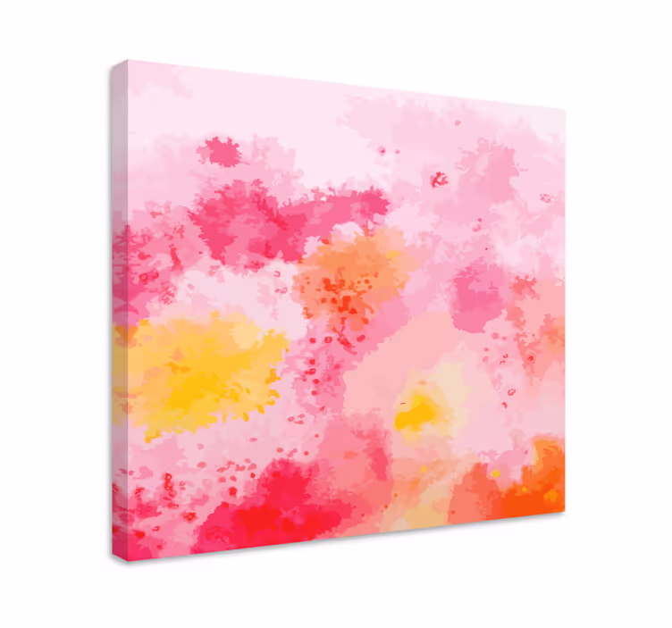 Canvas schilderij bloemen roze bloem abstract - TenStickers
