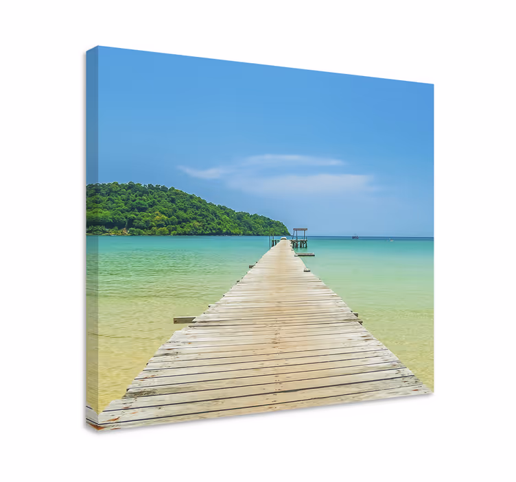 Serene oceaan pier Canvas landschap - TenStickers