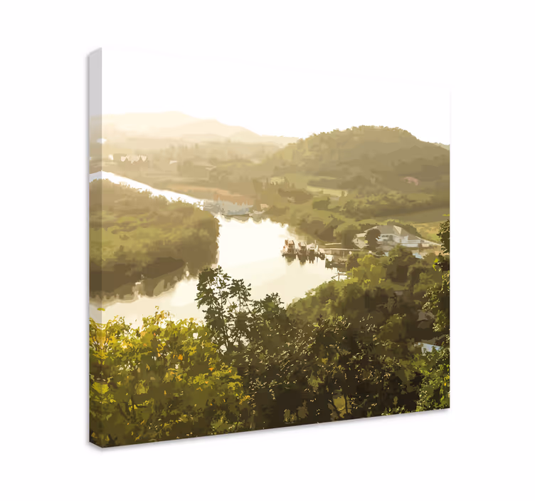 Canvas landschap rustige rivierscène - TenStickers