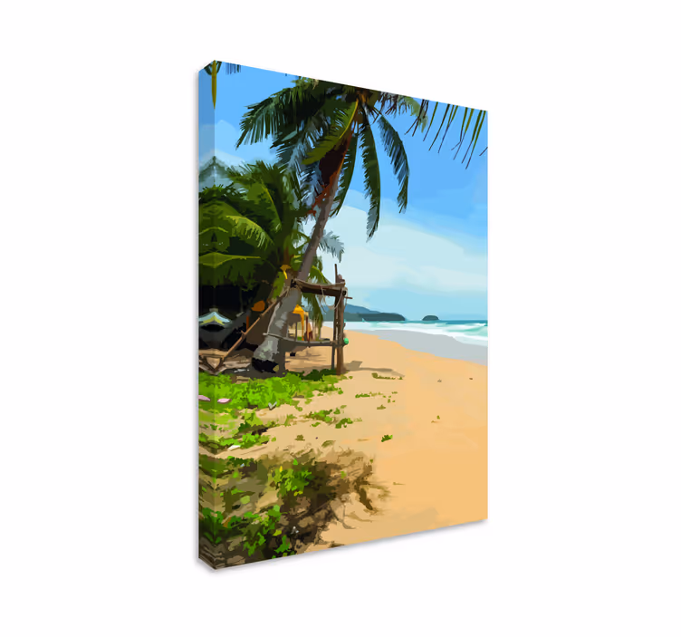 Tropisch strandgezicht Canvas landschap - TenStickers