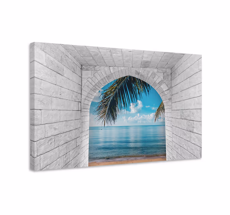 Canvas landschap oceaanzicht boog - TenStickers