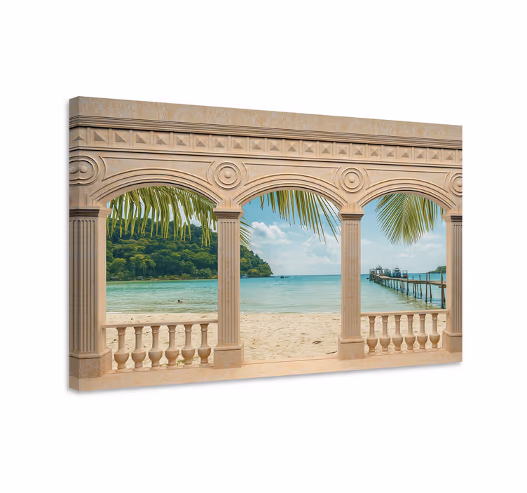 Canvas landschap tropisch strandschouwspel - TenStickers