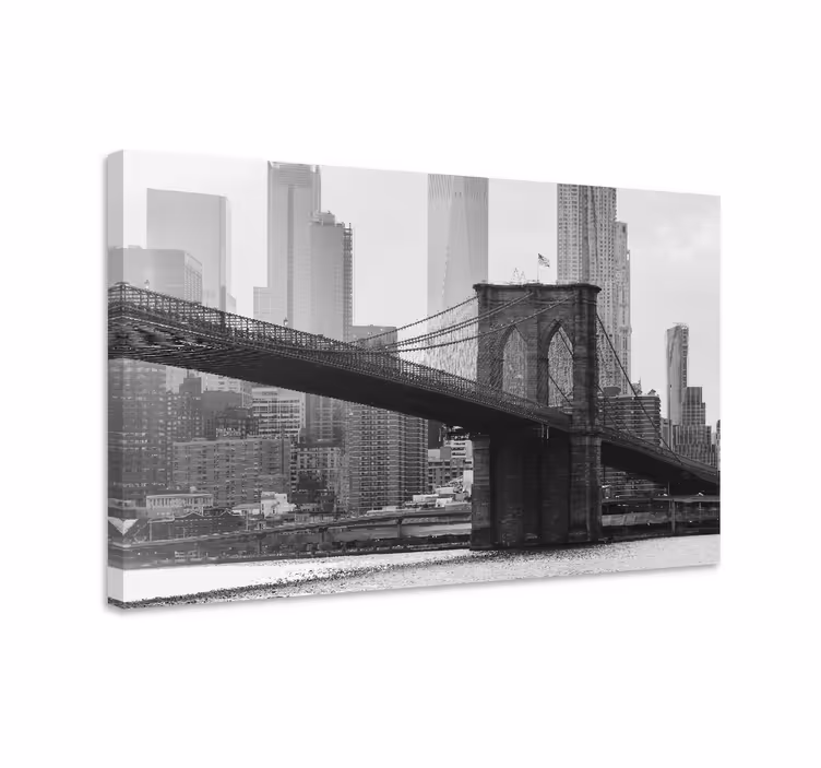 Canvas schilderij landen en steden Zwart en wit brooklyn - TenStickers