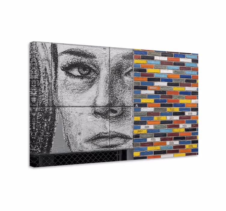 Canvas schilderij mensen en karakters portret en mozaïek - TenStickers