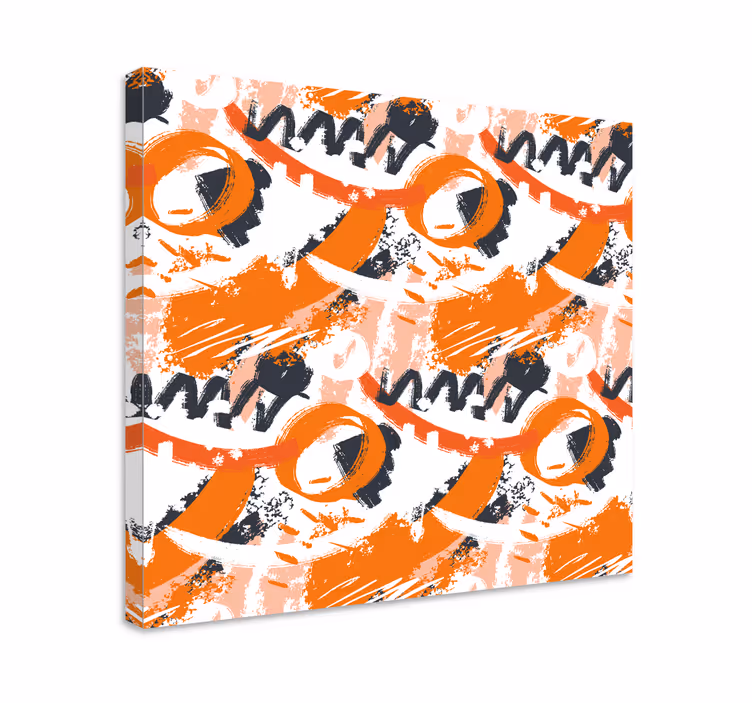 Canvas schilderij abstract dynamische oranje vormen - TenStickers