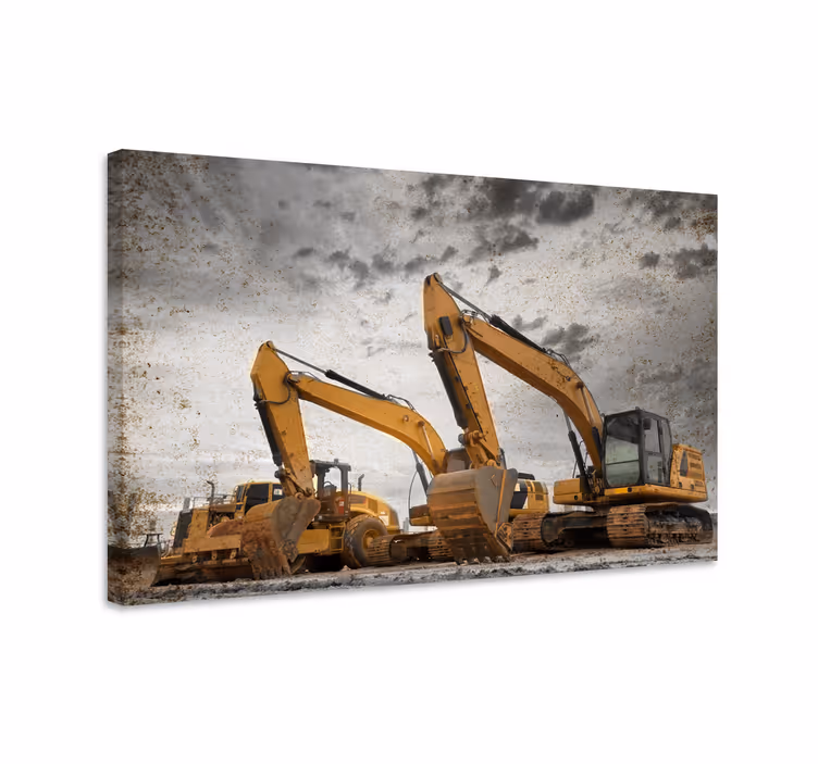 Canvas schilderij sport heavy machinery duo - TenStickers