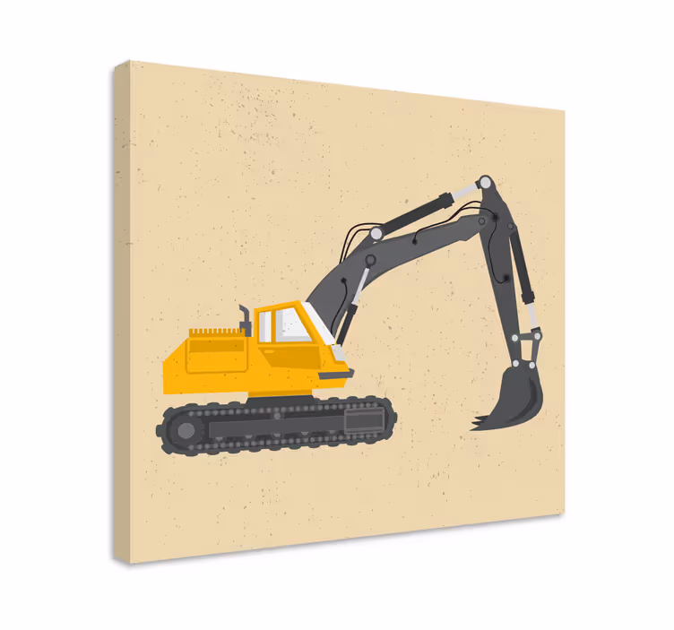 Canvas schilderij sport graafmachine print - TenStickers