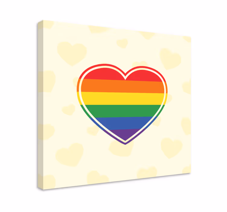 Canvas schilderij tekst hart symbool eenheid - TenStickers