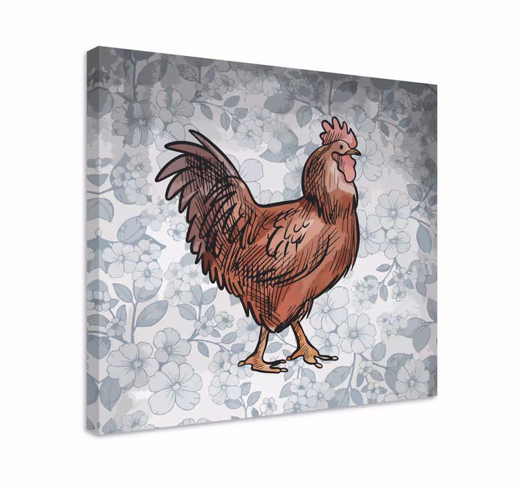 Canvas schilderij dieren charmante kippenfiguur - TenStickers