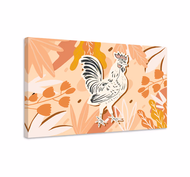 Canvas schilderij dieren charmant haan portret - TenStickers