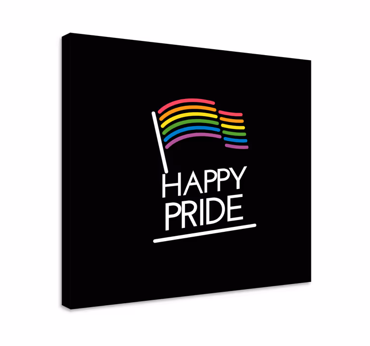 Canvas schilderij tekst regenboogvlag boodschap - TenStickers