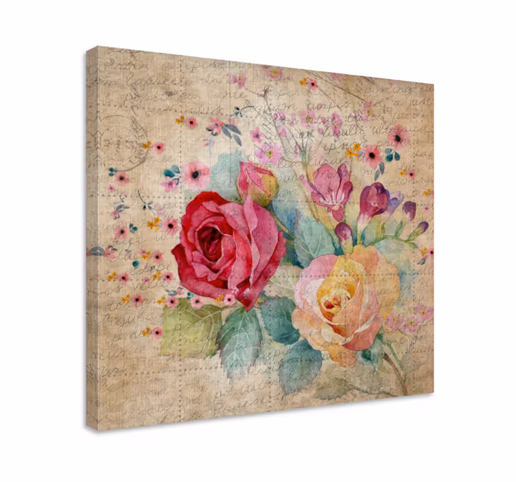Canvas schilderij bloemen en planten rozenarrangement - TenStickers