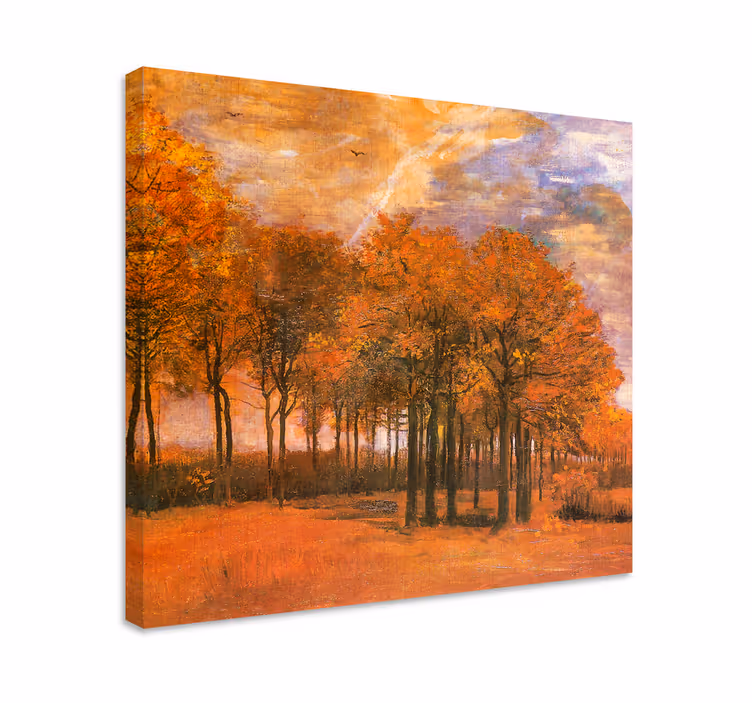 Canvas landschap herfstboom scène - TenStickers