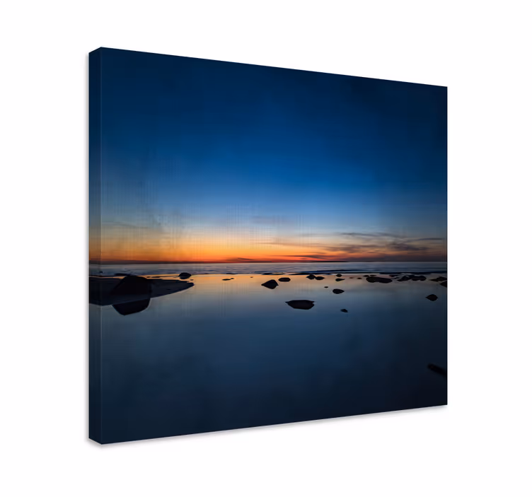 Kalme zee bij zonsondergang Canvas landschap - TenStickers