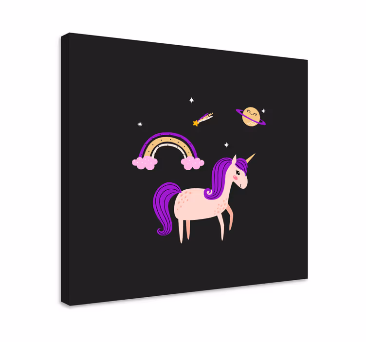 Canvas schilderij eenhoorn schattig eenhoorn droomland - TenStickers